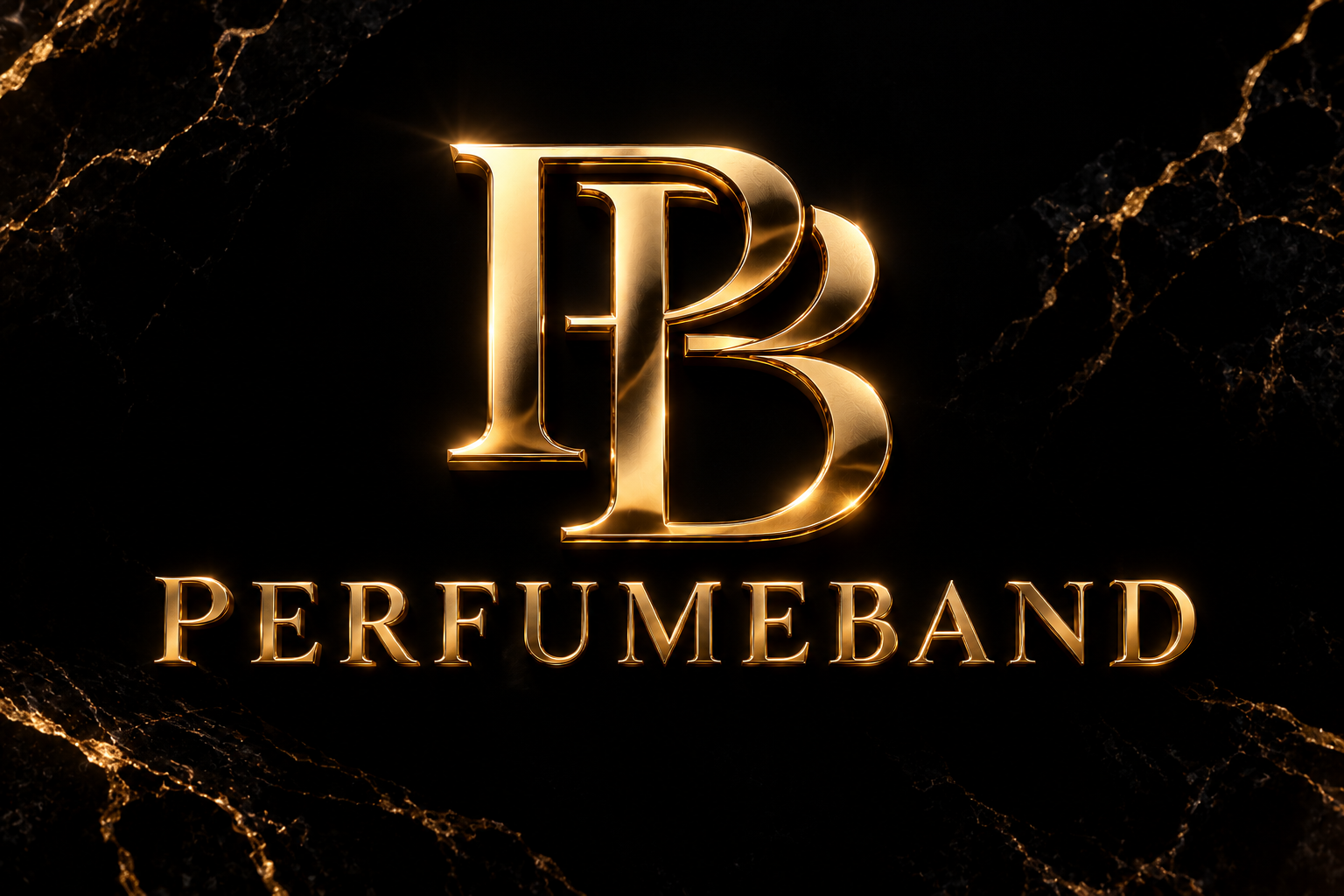 perfumeband gold monogram on black