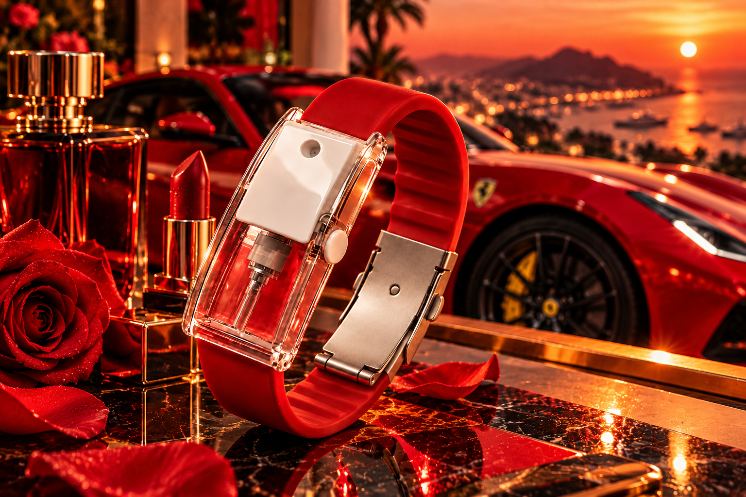 ruby wrist perfume amidst luxury